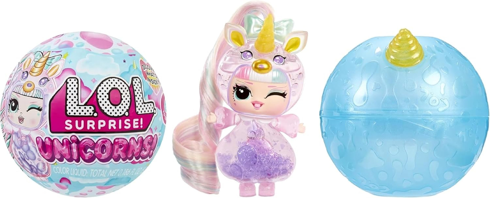 LOL Överraskning! Unicorns Tots - Innehåller 1 docka med klar kropp och lavalampeffekt, bepansrad förpackning, 8 samlardockor med 2 färgglada blandningar, för åldrarna 4 och uppåt