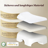 SAHEYER sidosovskudde med arm, ergonomisk ortopedisk kudde, nack- och axelkudde Memory Foam, nackkudde med flervinklade armar för många sovställningar (vit) Cervikala ortopediska kuddar Naty Shop