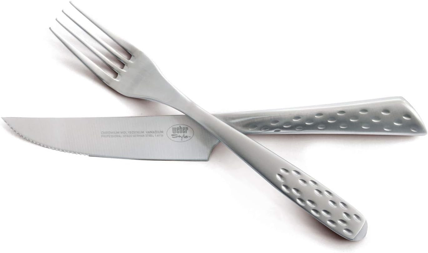 Weber Deluxe Steak Set, 6 delar, Monobloc design rostfritt stål, extra vasst, ergonomiskt handtag Kitchen Naty Shop
