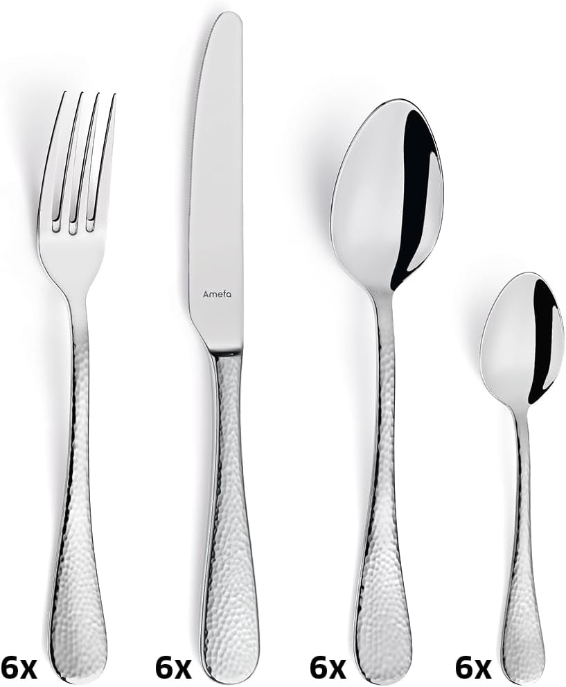Amefa Sierra bestickset 6 personer | 24-delat rostfritt stål 18/10 Kitchen Naty Shop
