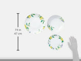 Excelsa Lemon servisset, 18 delar, porslin, vit/citron