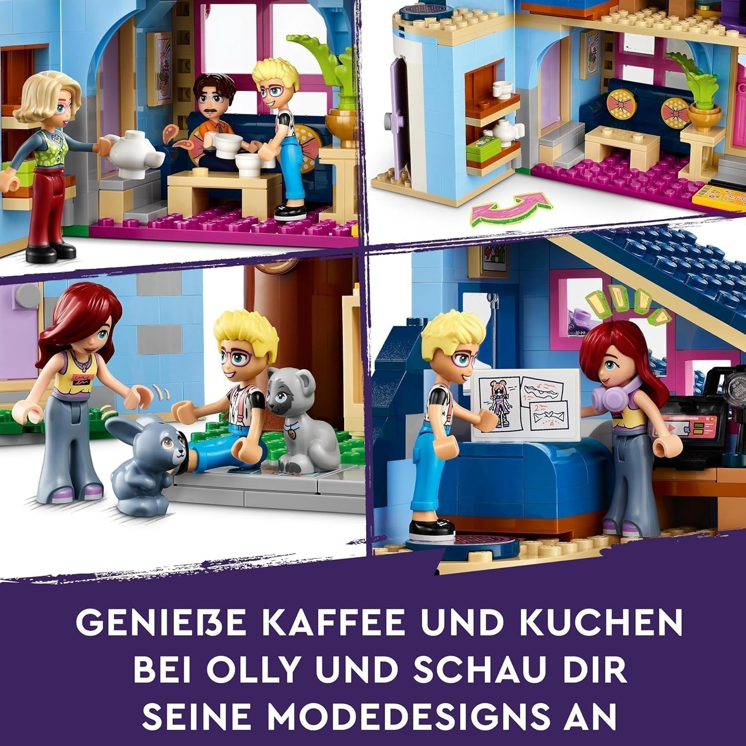 LEGO Friends Olly och Paisley Family House, Dockhus med figurer och tillbehör, tvåvåningshus och trädkoja, kreativ present för flickor och pojkar 7+ 42620 Byggset Besuche den LEGO-Store