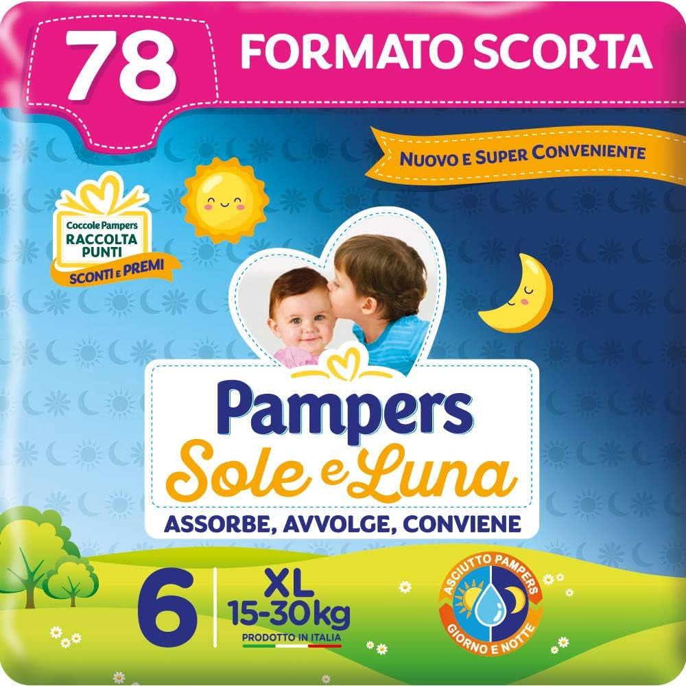 Pampers Sun and Moon blöjor, unisex, junior, storlek 5 (11-25 kg), 120 blöjor