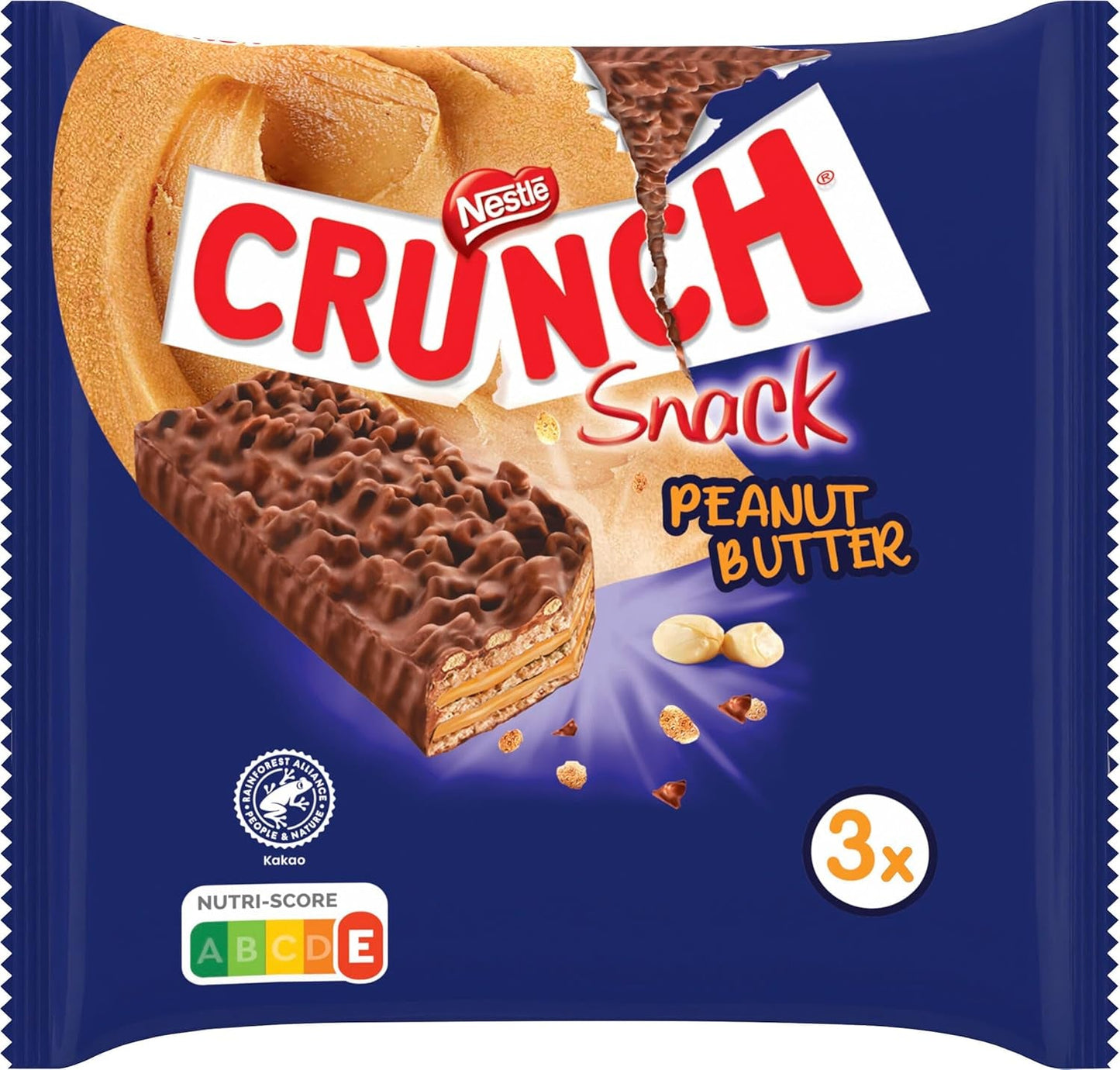 Nestlé Peanut Butter Bars Crunchy Peanut Butter Cereal Chocolate Bar 9-pack (3 x 31g vardera)