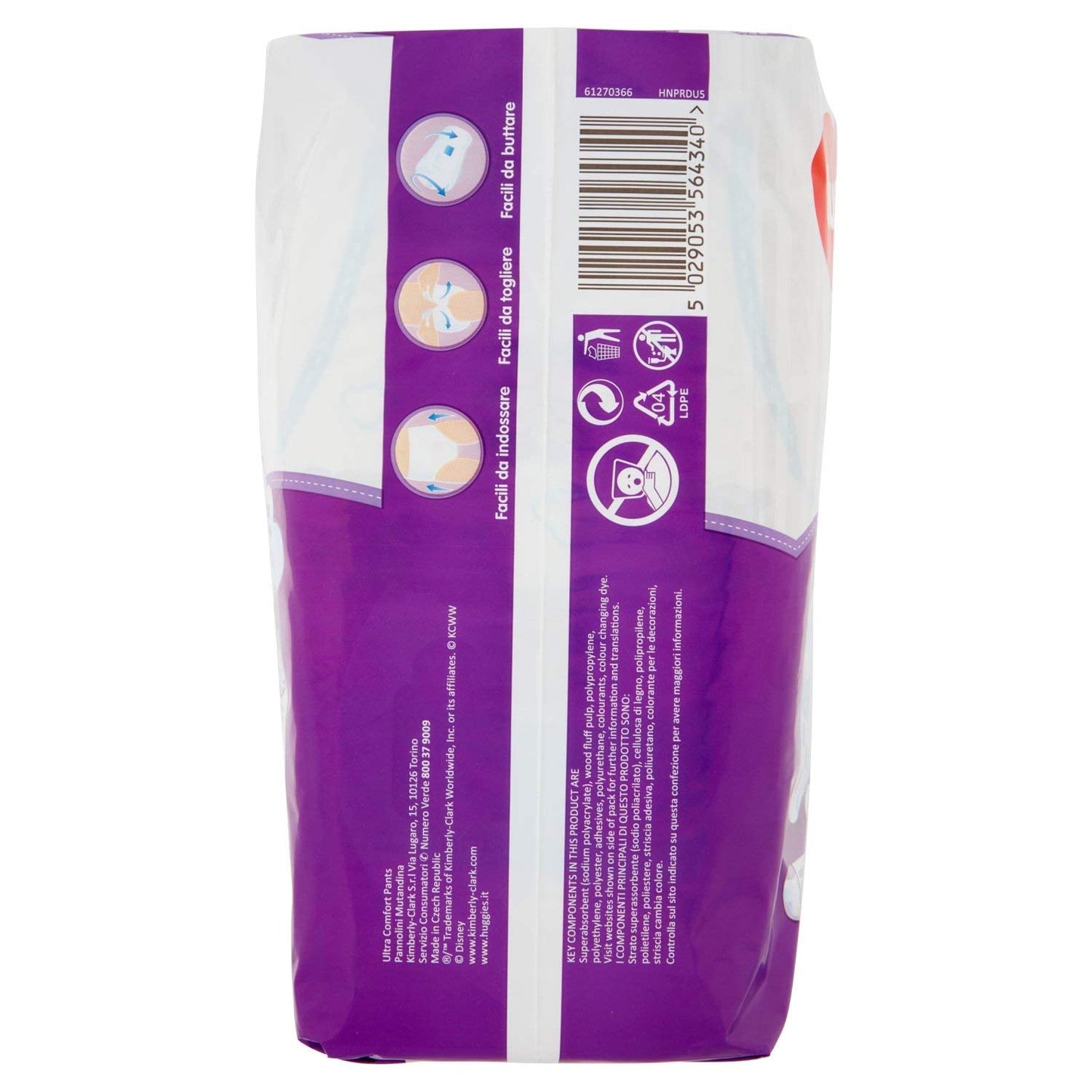 Huggies PANNOLINI Mutandina engångsblöja, pojkar/flickor, 12 kg, 17 kg, flerfärgad, 14 delar (S)