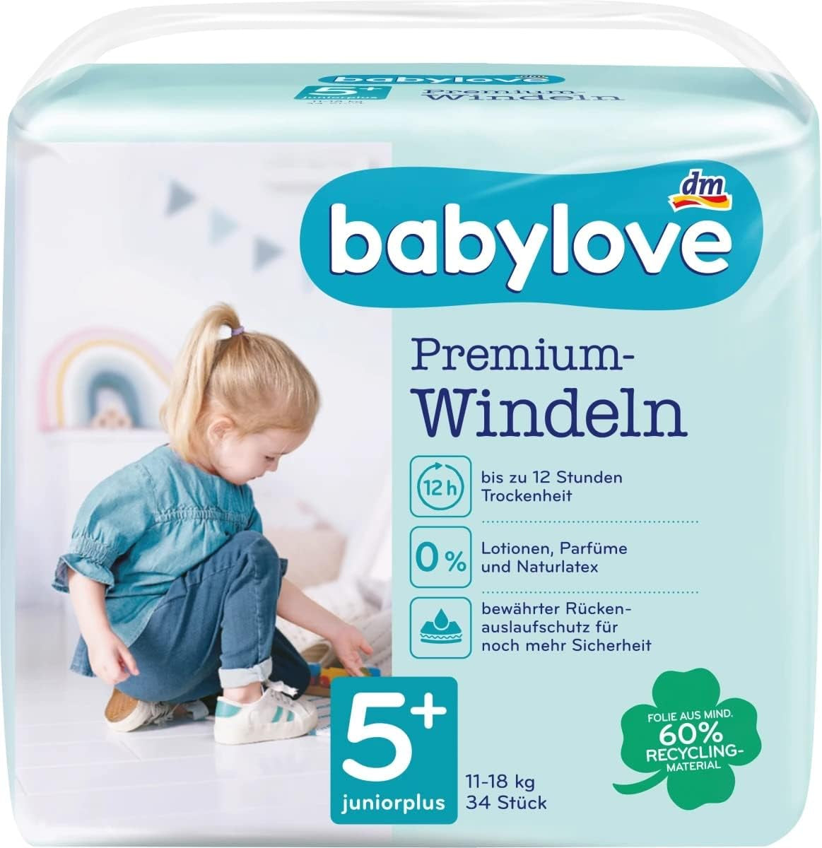 Blöjor Premium Active Plus storlek 5+, Junior Plus 13-27 kg, 1 x 34 st.