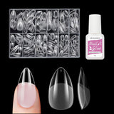 Korta lösnaglar Ballerina 500st lim på 12 storlekar konstgjorda naglar Korta mjuka gel Heltäckande Nageltips för gelnaglar Korta S
