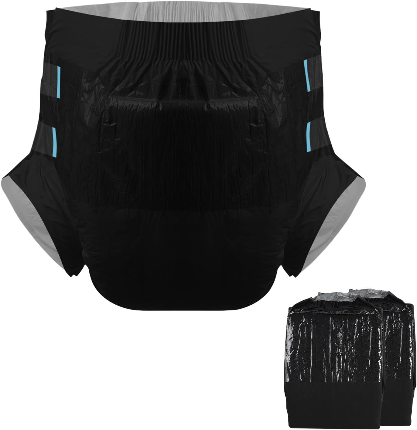 CutiePlusU vuxenblöjor, torr yta, maximal absorptionsförmåga över natten, inkontinensblöja för engångsbruk - blå, rosa, vit, 3-pack (medium 71-96 cm)