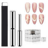 SAVILAND 4X Hochfester Cat Eye Magnet Für Nagel: 3-I-1 Nagel Magnet Rund Lange Streifenperle N35 Neodym Ultra Strong Magnet Für Nagellack Präzise 3S Formung Cat Eye Gel Nagellack Magnet Magnetstift