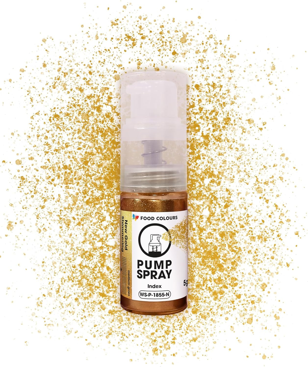 Ätbar matspray med glitter NYTT SILVER SKIMRANDE 5G pump med metallpulver för snabb och effektiv dekoration av kakor, krämer, geléer, praliner, choklad och sockerdekorationer