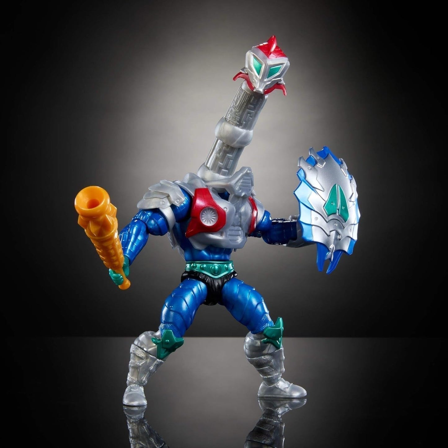 Masters of the Universe Origins Turtles of Grayskull Mekaneck Reptilkrig rörlig actionfigur, tonårsmutantninja och MOTU Crossover Hero Toy, JBN00, [Multicolor] Actionfigurer Naty Shop