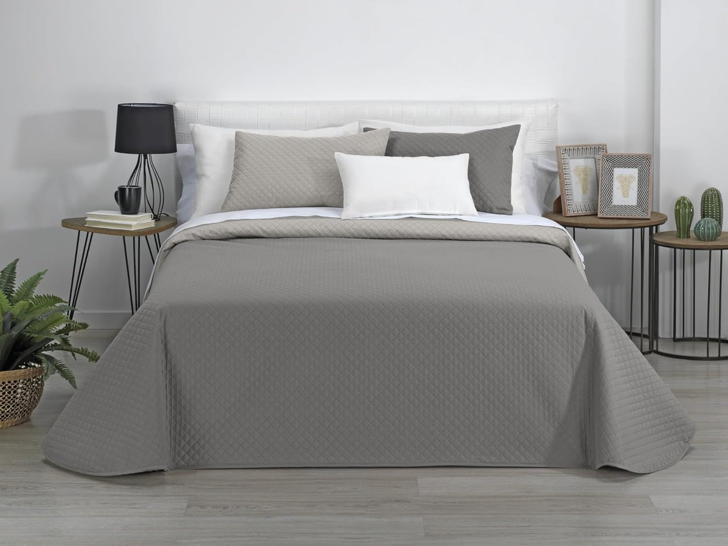 Estoralis | AVA | Vändbar Boutique Quilt | För alla årstider | Färg - Beige/Taupe | För säng 80/90 cm. säng. (180 X 270 Cm. Ancho X Alto) | Quiltat täcke Quilt och täcken Naty Shop Standardtitel