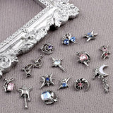16 Stile Luxus Mond Stern Nagel Charms 3D Nail Charms Y2K Legierung Strasssteine ​​​​Bogen Schmetterling Nagel Schmuck Metall Nail Art Charms Nägel Glitzersteine ​​Nailart Rhinestones Nageldesign Zubehör