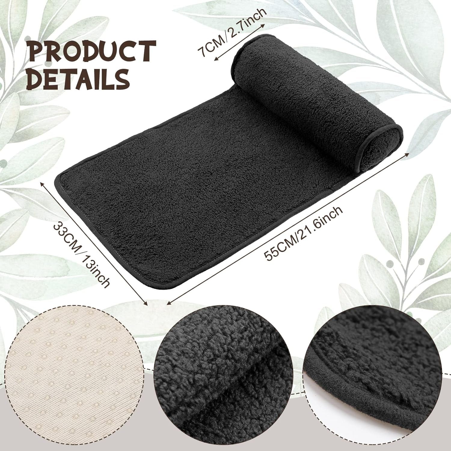 Chaise Lounge Nackkudde Huvudkudde Plysch Justerbar Kudde Nackrulle Halkfri fleece soffa Nackhuvudstödskudde för resor Hemma Chaise Lounge Soffa Fåtölj (svart)