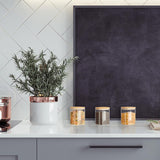 Relaxdays förvaringsburkar med bambulock Set med 3 fyrkantiga glasburkar 900 ml läckagesäkra klara/naturliga matförvaringslådor Naty Shop