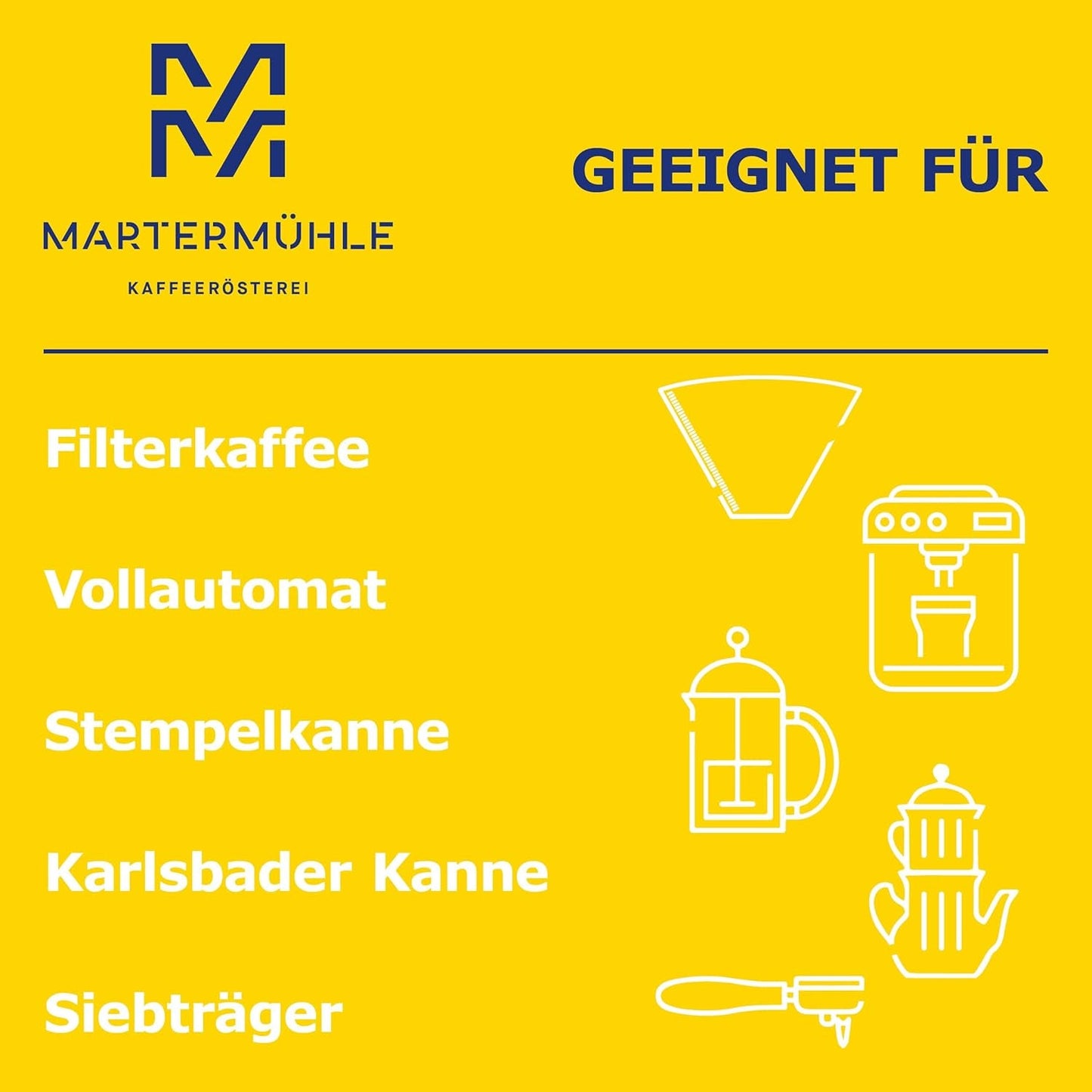 Martermühle Aßlinger Mischung Kaffeebohnen 1kg I Arabica I Smaker: Haselnuss, Leichte Würze, Schokolade I Ganze Kaffee-Bohnen schonend geröstet, säurearm