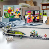 LEGO City Passenger Express Train, fjärrstyrt tågset, järnvägsleksak med strålkastare, 2 vagnar och 24 spårelement, present till barn, pojkar och flickor 60337 Byggset Besuche den LEGO-Store