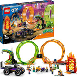 LEGO 60339 City Stuntz Stuntz Show Double Looping Set, inkl. ramp, monstertruck, 2X motorcykel och 7 minifigurer, leksak för barn över 7 år Byggset Besuche den LEGO-Store Single