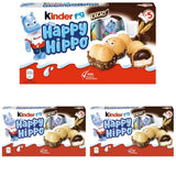 Kinder Happy Hippo Hasselnöt - Specialknäckiga rån med mjölk och hasselnötskräm - Karneval och Mardi Gras sötsaker - 1 förpackning innehållande 5 individuella barer på 20,7 g vardera
