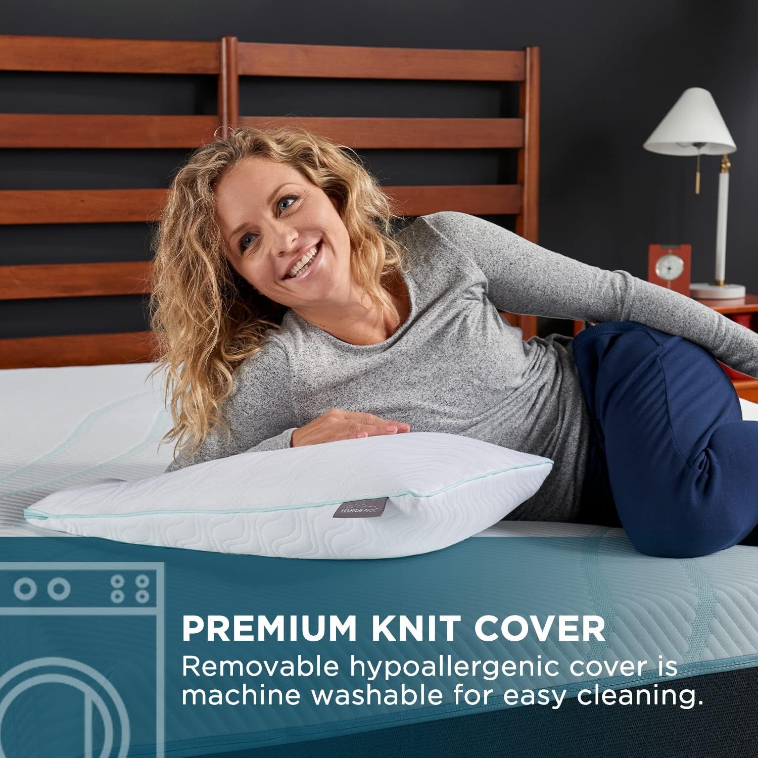 TEMPUR-PEDIC Tempur-Cloud Prohi-kudde, Memory Foam, Vit/överdådig trädgård, King Standard-kuddar Naty Shop