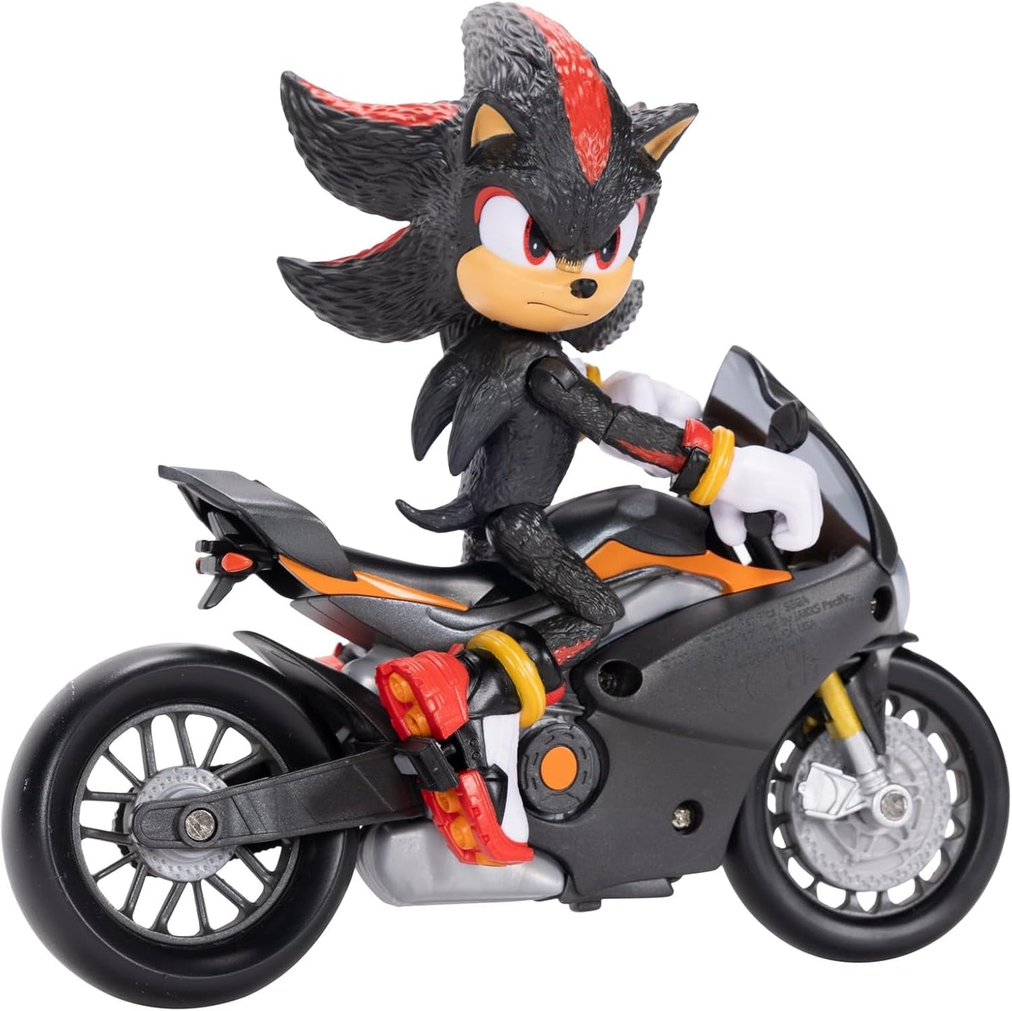 Sonic 3 The Movie Shadow Figure, 15 Cm, rörlig, inklusive Shadow Mobile från Jakks Pacific, Acoustic, Black Actionfigurer Naty Shop
