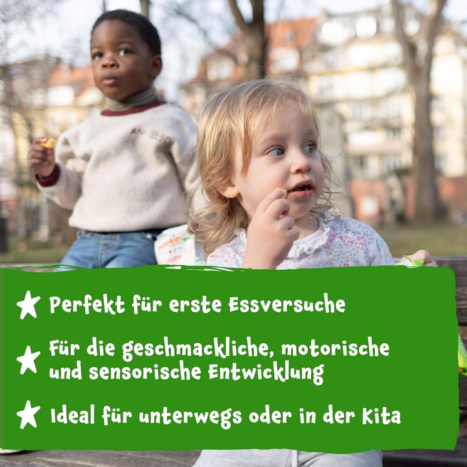Pumpkin Organics Baby Multigrain morots- och mangoringar (förpackning med 8) Tillsatsfria babysnacks från 12 månader - Allergenfri² och glutenfria³ Baby Crunchy Snacks (8 x 20g)