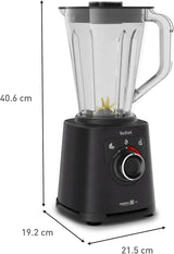 Tefal Perfectmix+ Standmixer, 3 automatiska program, Powelix-Klingentechnologie, Luftkylningssystem, 2 L Kapacitet, Tritan-Behälter, Inkl. Spatel, Schwarz, BL88A831 Kitchen Naty Shop
