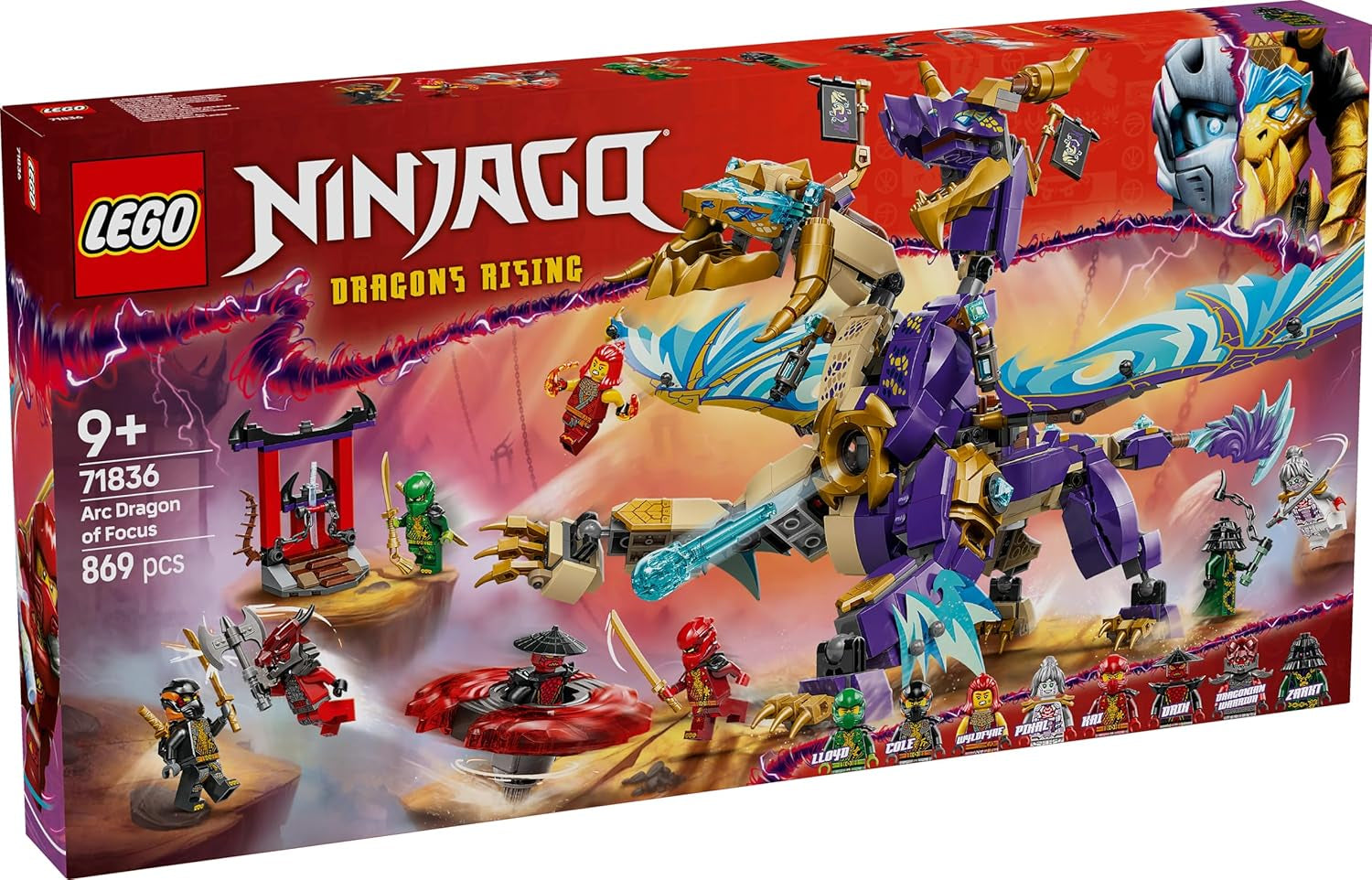 LEGO NINJAGO Lightbow Dragon - leksak med 8 minifigurer och ett Spinjitzu-hjul - interaktiv ninjabyggleksak för pojkar och flickor över 9 år - presentidé för fans 71836 Byggset Besuche den LEGO-Store