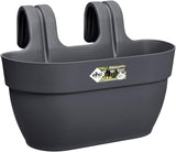 elho Vibia Campana Easy Hanger M 36 - Kruka för balkong och ute - Ø 36,0 x H 26,5 cm - Svart/Antracit