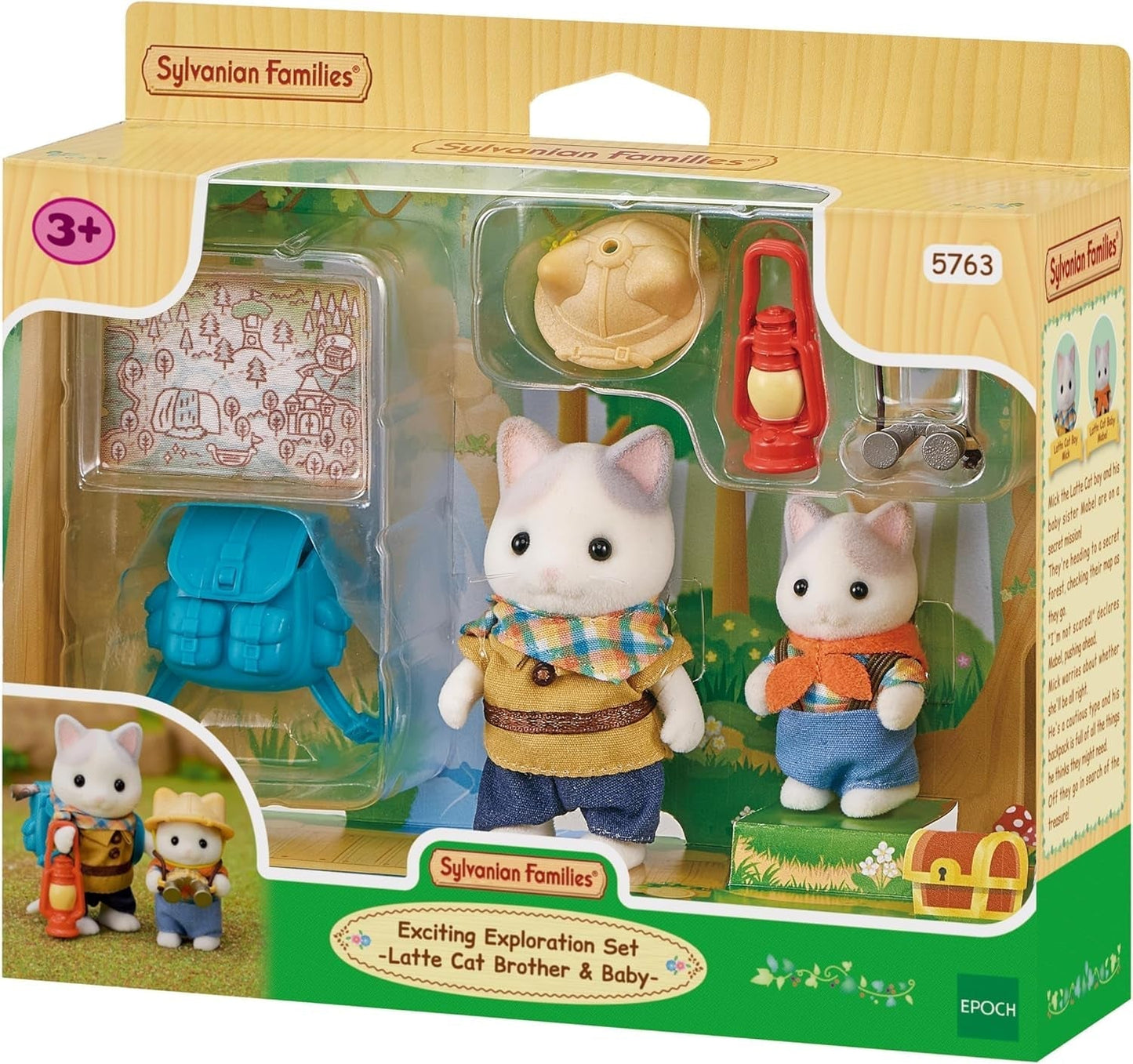 Sylvanian Families - 5763 2-figur Adventure Explorer Set Mjölk Katt Far Pojke Djurfigur Detaljerad leksak för åldrarna 3+ Naty Shop Dolls Standardtitel