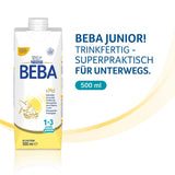 BEBA Junior Drickfärdig mjölkdryck 1-3 år, med HMO, åldersanpassat proteininnehåll, palmoljefri, fiskoljefri, småbarnsmat, 12-pack (12 x 500 ml)