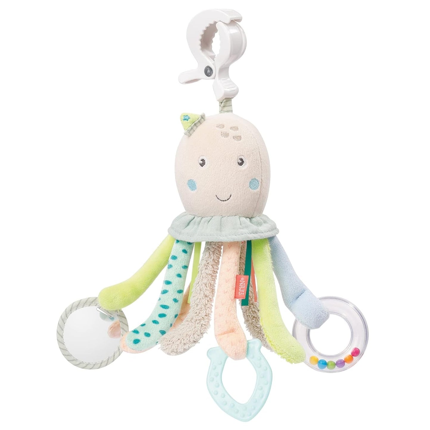 Fehn Octopus Activity Toy - Baby Motor Skills Leksak för barnvagnar och ljusa starter, Oball, Rattle Toy med gripbollar för promenader, Interactive Baby Toy Bebe Toys Naty Shop