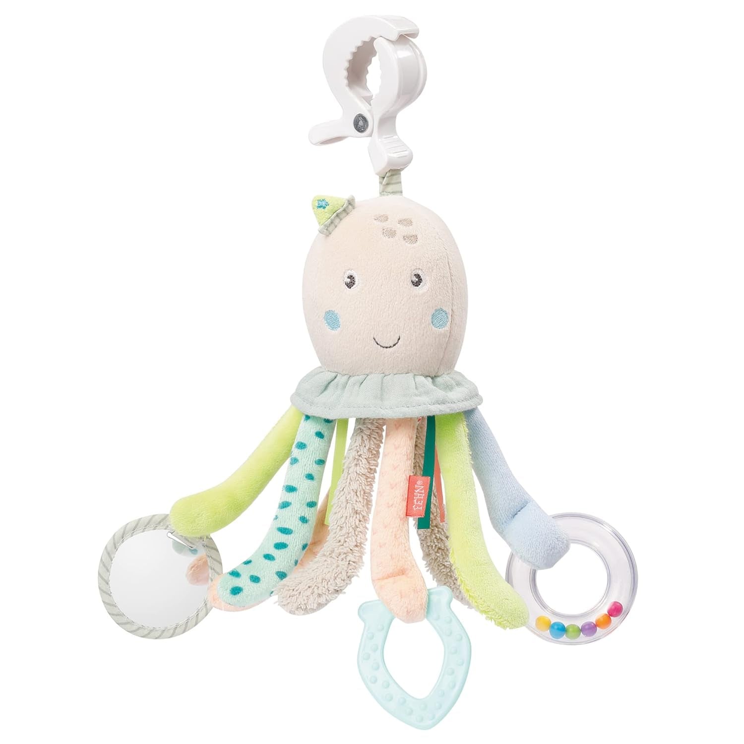 Fehn Octopus Activity Toy - Baby Motor Skills Leksak för barnvagnar och ljusa starter, Oball, Rattle Toy med gripbollar för promenader, Interactive Baby Toy Bebe Toys Naty Shop