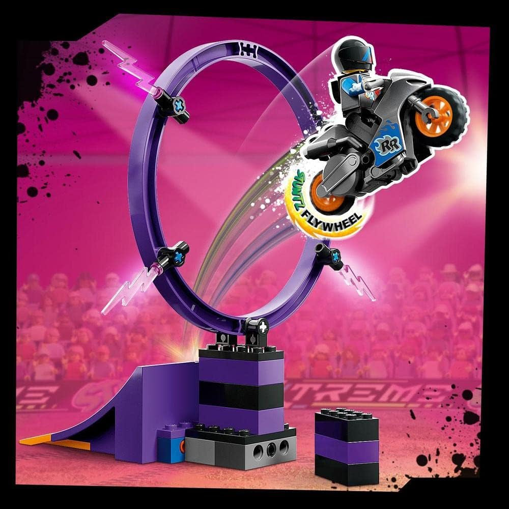 LEGO 60361 City Stuntz Ultimate Stunt Rider Challenge, 3-i-1-stunts för 1 eller 2 spelare, med 2-hjuliga leksaksmotorcyklar för barn, Set 2023 Byggset Besuche den LEGO-Store