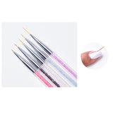 5 Stück Nagel Pinsel Set, Nageldesign Pinsel, Nail Art Dotting Tools, Dual-Ended Professional Acryl Nail Art Pen för DIY Nail Art Design