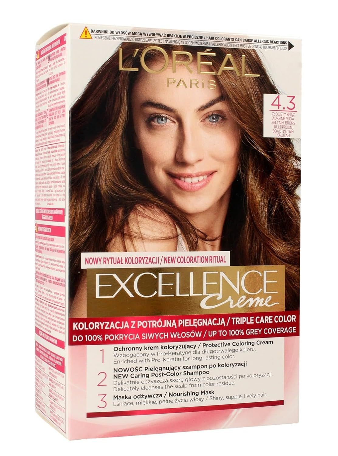 L'Oréal Paris Excellence 6.41 Hårfärg - Ljus bärnsten Brons Naty Shop Hårfärg 4.3 Gyllene Brun