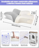Nackkudde, sidostödskudde, kudde med memory foam, ortopedisk kudde, ergonomisk nackstödskudde för optimalt stöd Rygg- och magsidokudde (62 X 41 X 13 cm) Cervikala ortopediska kuddar Naty Shop