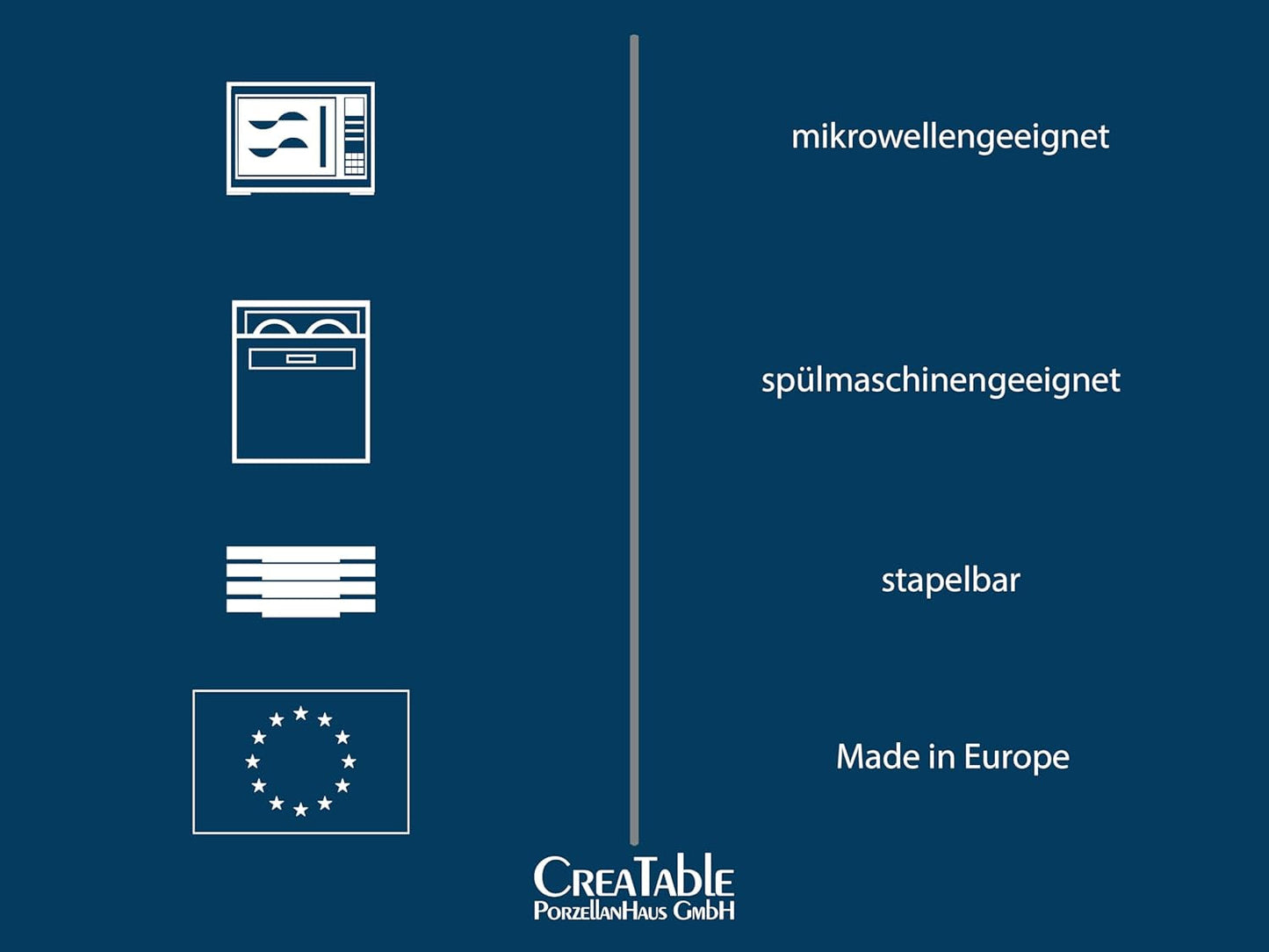 CreaTable, 21627, Orient Mandala-serien, 18-delad servisset, porslinstallrikar, diskmaskin och mikrovågssäker, tillverkad i Europa
