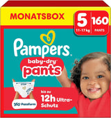 Pampers Baby-Dry Pants Größe 5, 160 Stück, 11kg-17kg, 360° auslaufsichere Passar dag och natt