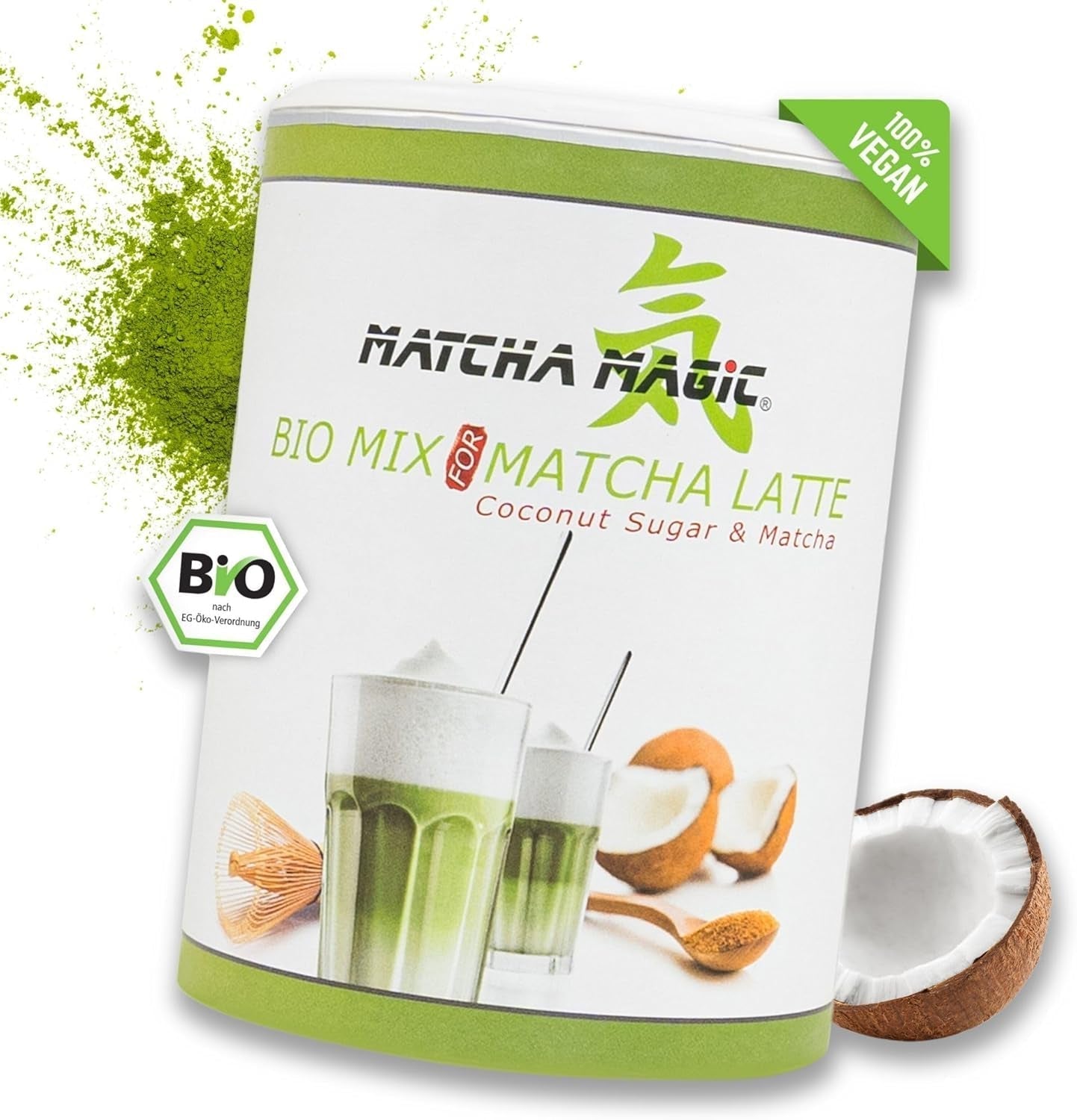 Matchamagic - Ekologiskt matcha lattepulver från Japan med kokosblomsocker för ett utsökt te