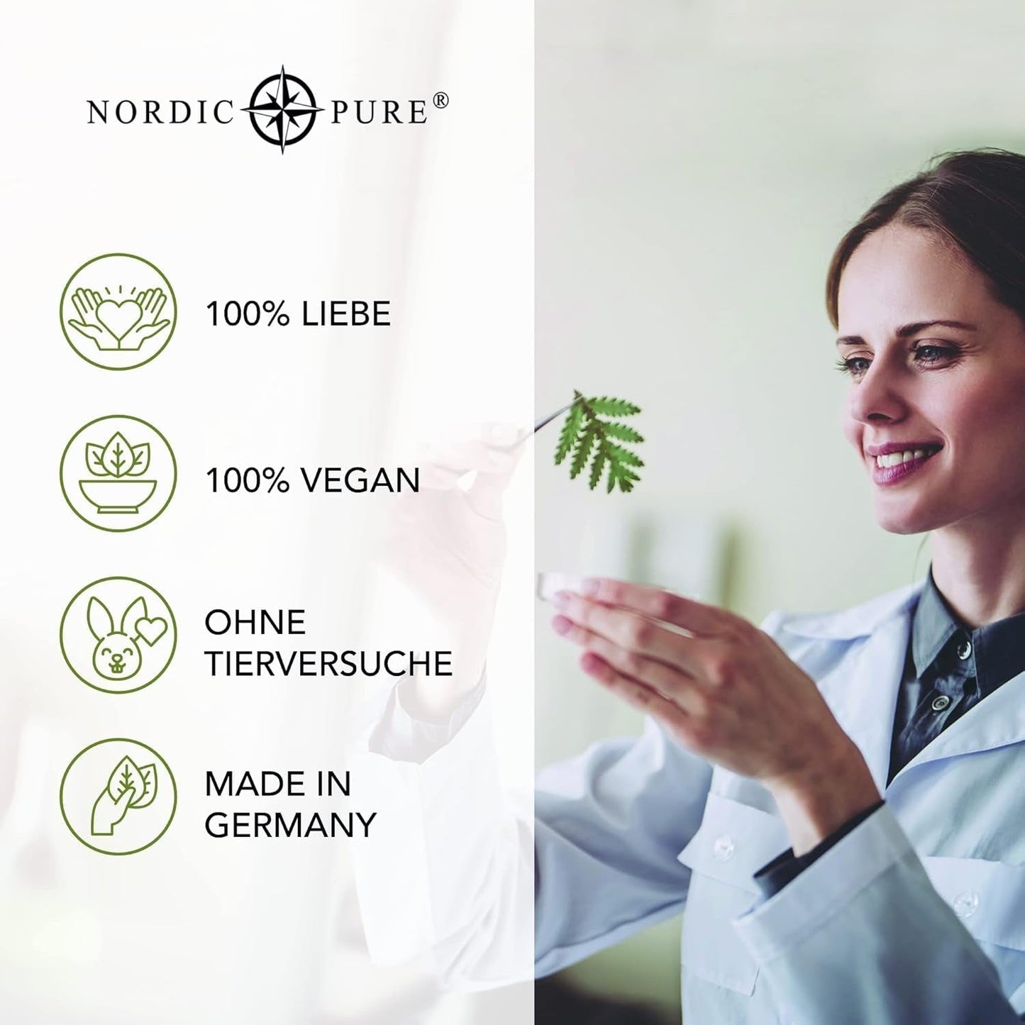 Hårbehandling med basilikaextrakt från Nordic Pure | För vård av tunt, torrt och skört hår | Kan förhindra håravfall 100ml Naty Shop hårvård