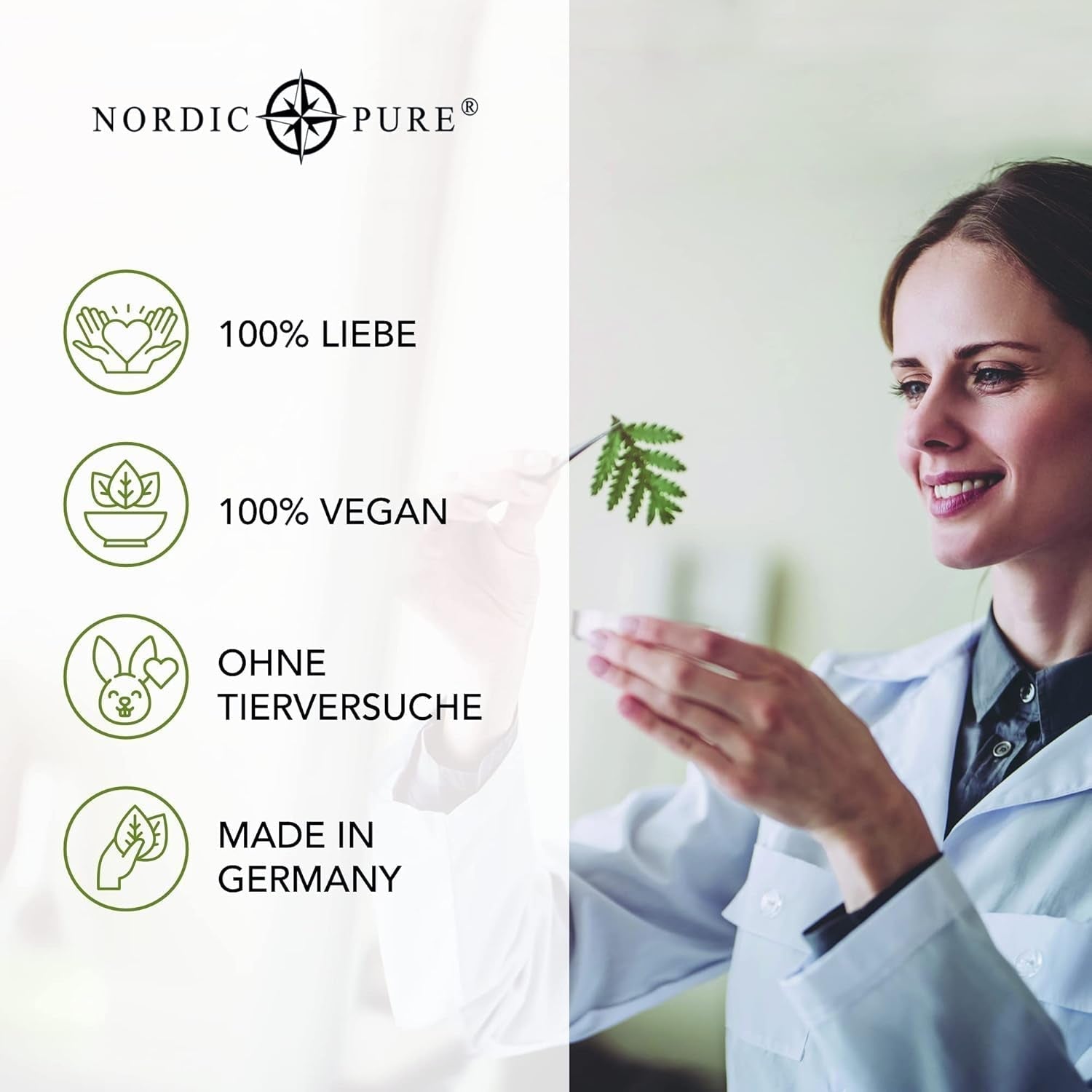 Hårbehandling med basilikaextrakt från Nordic Pure | För vård av tunt, torrt och skört hår | Kan förhindra håravfall 100ml Naty Shop hårvård