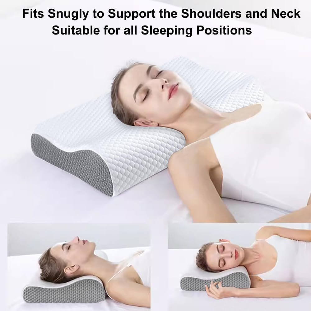 Ecosafeter Memory Foam Kudde Nackstödskudde Ergonomisk nackkudde för olika sovställningar med avtagbart överdrag Cervikala ortopediska kuddar Naty Shop
