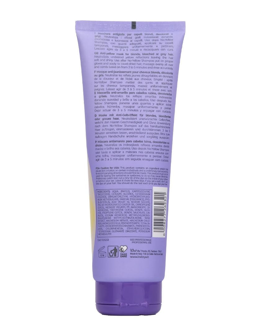 Inebrya Blondesse No-Yellow Mask 250ml Hårmask Naty Shop
