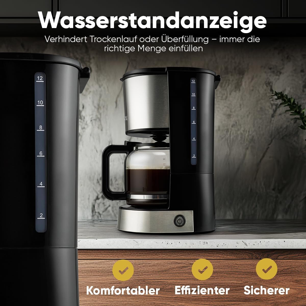 Espressomaskin med Bomann® filter | för 12-14 koppar | Kaffeespressomaskin med filter | Fodral i rostfritt stål | Anti-dropp | Espresso | Kaffeespressomaskin med filter | 800W | KA 6071 CB