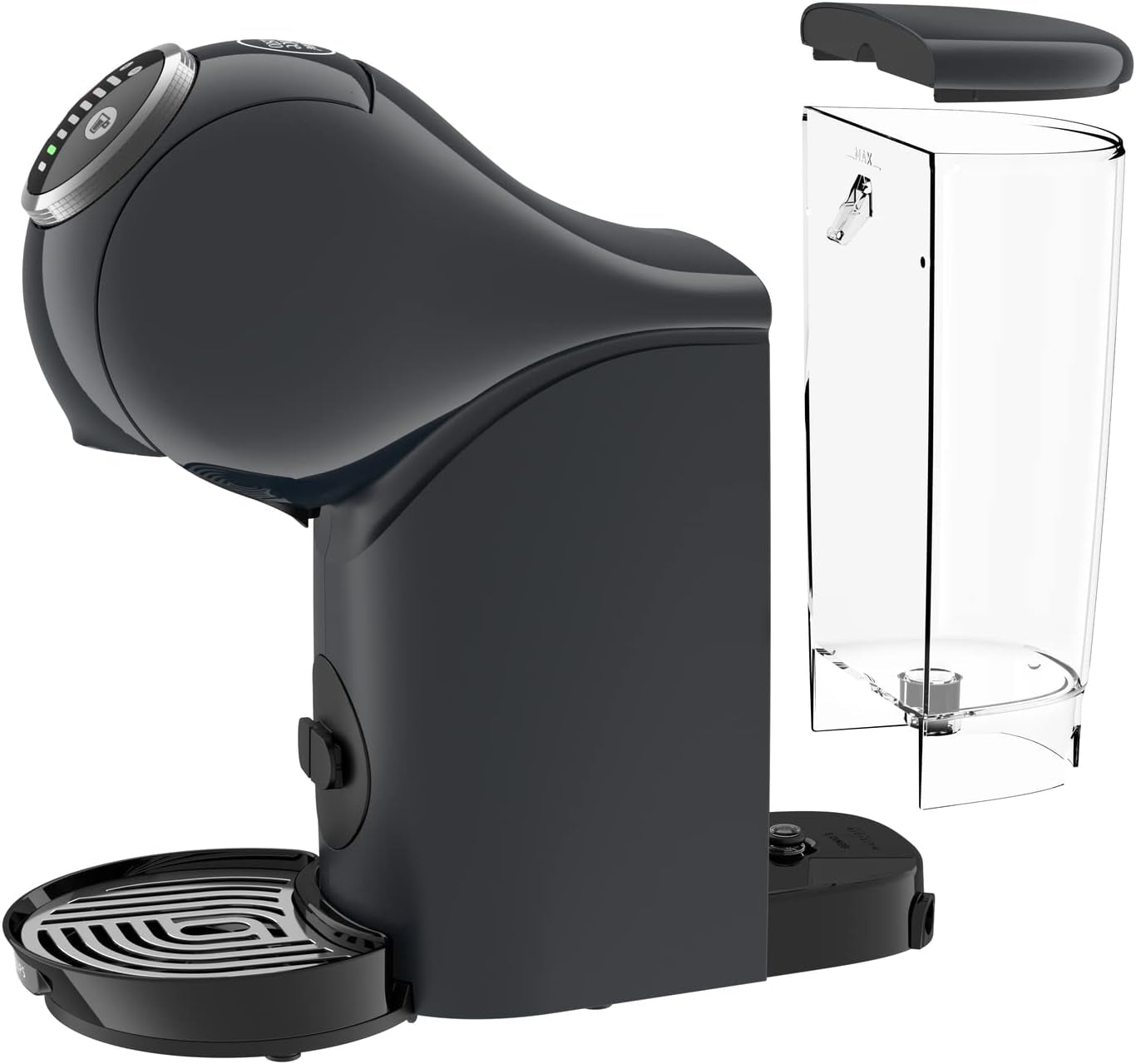 NESCAFÉ Dolce Gusto Genio S Plus från Krups, kompakt kapselkaffemaskin, kapacitet 0,8 liter, 1500 watt, automatisk avkalkningsvarning, space grey, KP340B