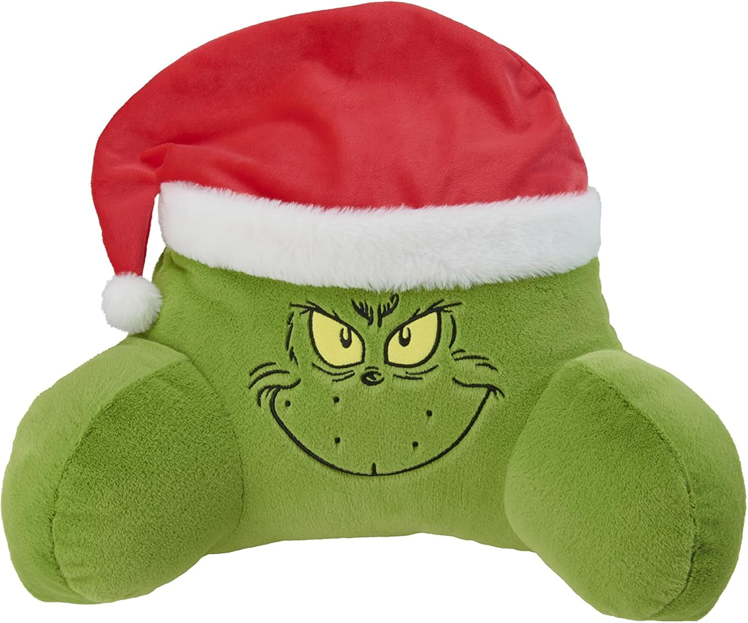 Grinchkudde - Ryggkudde för säng och soffa, ryggstöd med armstöd, Läskudde för rygg, nacke och huvud, grön, 40 x 38 cm
