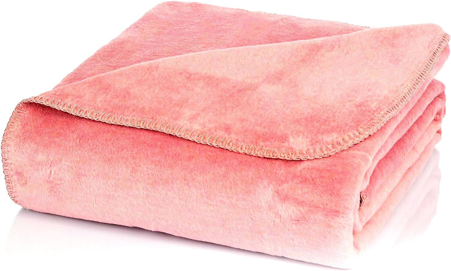 Glat bekväm filt Flower of Life Pink-Ecru XL, 150X200 Cm, extra fluffig som en sofffilt sofffilt, yogafilt livfilt, plysch soffa sängar och filtar Glat Uni-Altrosé 150X200Cm
