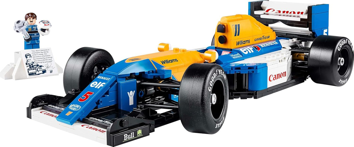 LEGO Icons Williams Racing FW14B med Nigel Mansell - F1 modellbilset med racerförares minifigurer att samla in - Skrivbordsdekoration med stativ - Present till vuxna och tonåringar Motorsportfans 10353 Byggset Besuche den LEGO-Store