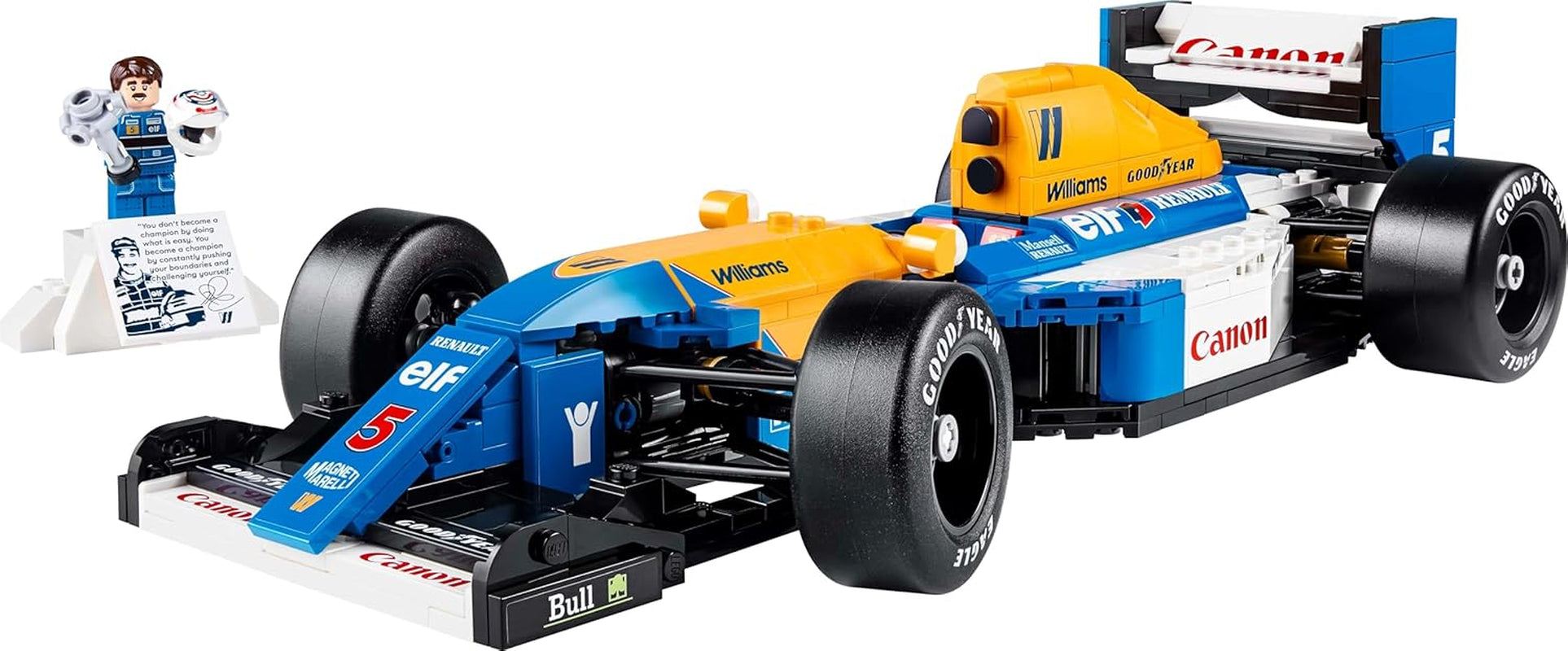 LEGO Icons Williams Racing FW14B med Nigel Mansell - F1 modellbilset med racerförares minifigurer att samla in - Skrivbordsdekoration med stativ - Present till vuxna och tonåringar Motorsportfans 10353 Byggset Besuche den LEGO-Store